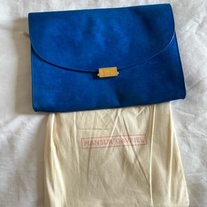 Mansur Gavriel flat clutch suede bag